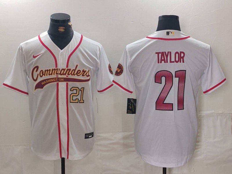 Men Washington Commanders #21 Taylor White Joint Name 2024 Nike Limited NFL Jersey style 2->washington commanders->NFL Jersey